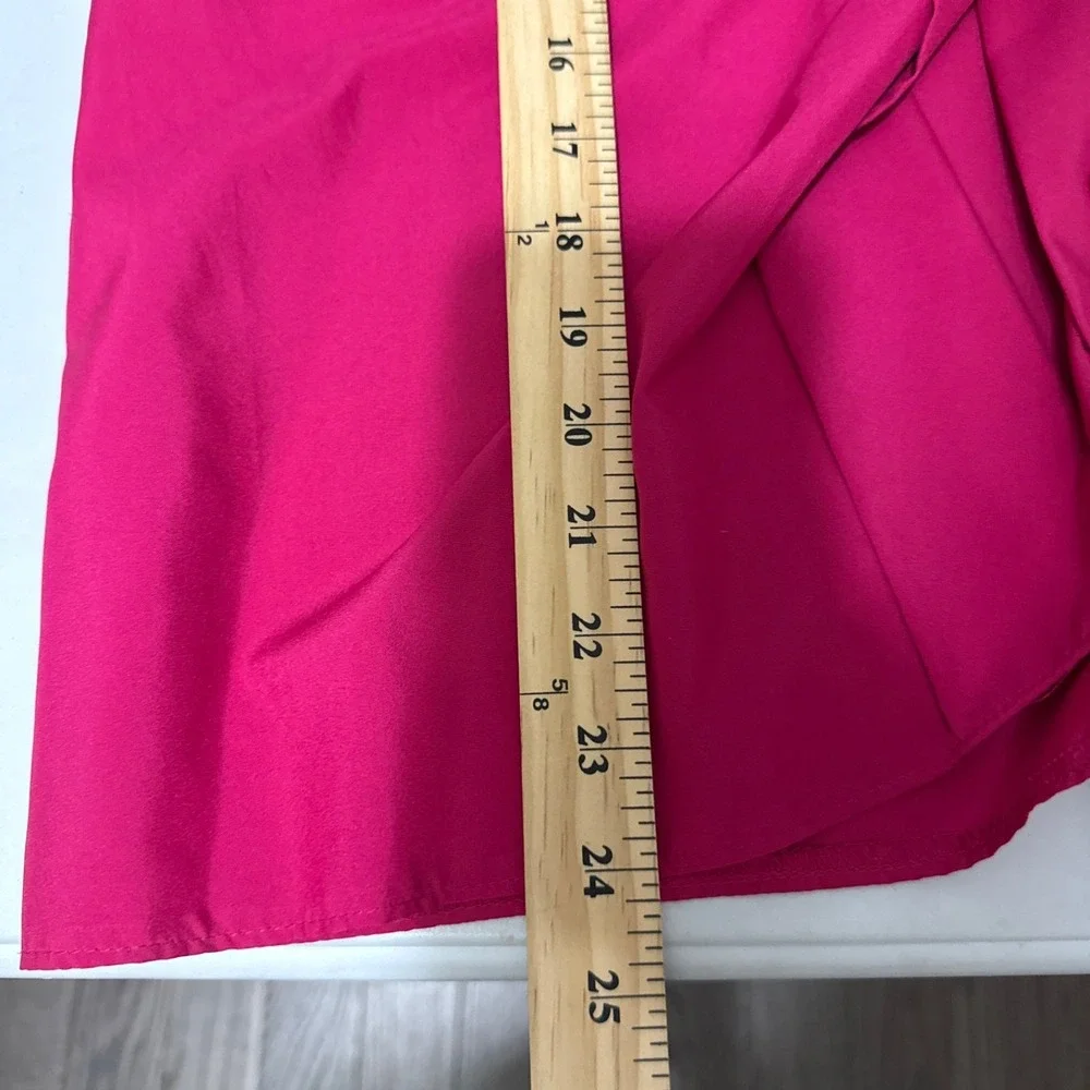 Vintage Fuchsia Secretary‎ Blouse High Neck Ruffle Button Detail Size 6 Romantic